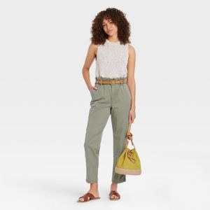 High-Rise Tapered Pants - Universal Thread (Target) olive green, Size 0